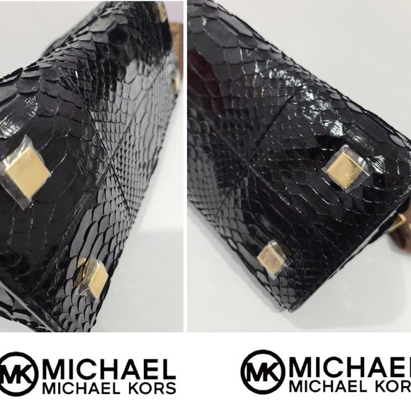 65% SALE ✅ Michael Kors GIA PYTHON LEATHER SATCHEL~ Runway Collection ✨ NWT's - Picture 3 of 17